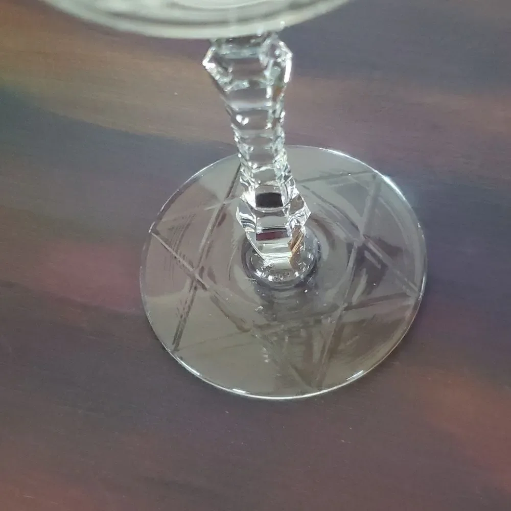 Set of 3 Vintage Crystal Wine Glasses